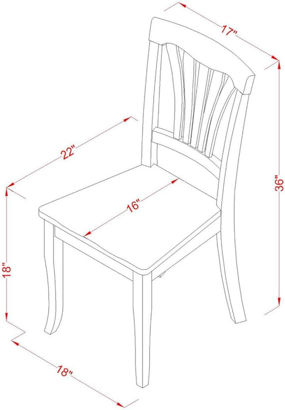 East West Furniture DLAV5-BLK-W 5 Piece Dining Set Includes a Round Dining Room Table with Dropleaf and 4 Kitchen Chairs, 42x42 Inch, Black & Cherry - LeafyLoom