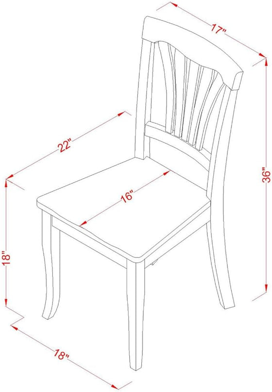 East West Furniture ANAV5-LWH-W 5 Piece Room Set Includes a Round Kitchen Table with Pedestal and 4 Dining Chairs, 36x36 Inch - LeafyLoom