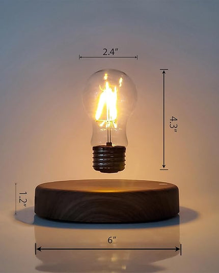 Magenetic Levitating Lamp, Floating Light Bulb, Auto Rotating LED Table Lamp Night Light for Home/Room/Office Decor - LeafyLoom