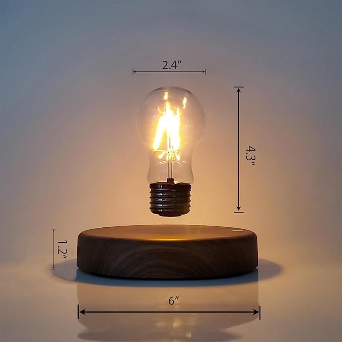 Magenetic Levitating Lamp, Floating Light Bulb, Auto Rotating LED Table Lamp Night Light for Home/Room/Office Decor - LeafyLoom