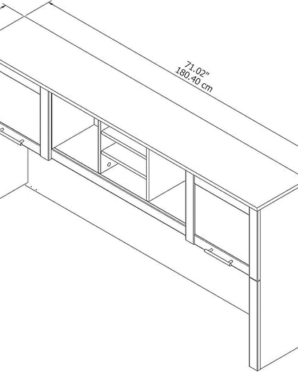 Bush Furniture Somerset 72W Desk Hutch in Hansen Cherry, Attachment with Shelves and Cabinets for Home Office - LeafyLoom