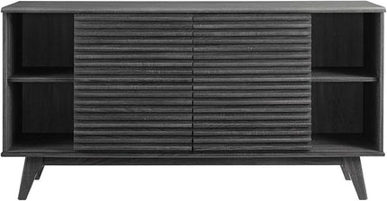 Modway Render 63" Mid-Century Modern Sideboard Buffet Table or TV Stand in Charcoal - LeafyLoom