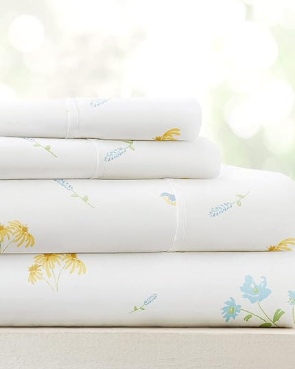 Linen Market 3 Piece Twin Bedding Sheet Set (Light Blue Floral) - Sleep Better Than Ever with These Ultra-Soft & Cooling Bed Sheets for Your Twin Size Bed - Deep Pocket Fits 16" Mattress - LeafyLoom