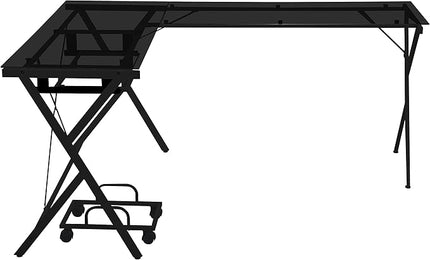 NicBex Kimberly-DW-00020-LWJ Home Office Desks, 62"x47"x28", Black - LeafyLoom