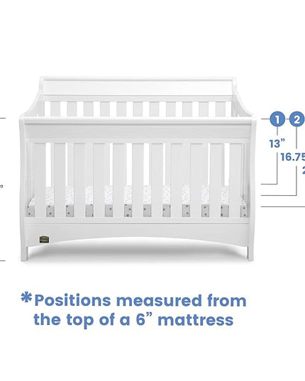 Delta Children Bentley S Series 4-in-1 Crib, White + Serta Perfect Slumber Dual Sided Recycled Fiber Core Crib and Toddler Mattress (Bundle) - LeafyLoom