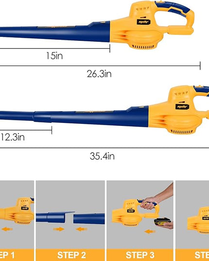 Cordless Leaf Blower, Mellif for 20V Max Lithium Battery (Battery NOT Included) Handheld Electric Jobsite Air Blower 100CFM 110MPH Powerful for Lawn Care | Snow Blow | Yard Clean - LeafyLoom