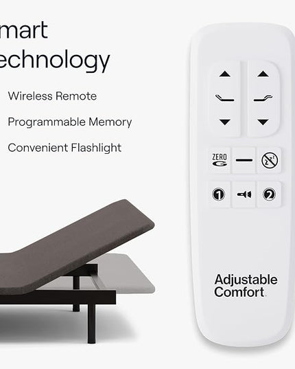 Nectar King Classic Adjustable Base & 12” Mattress - Head & Foot Incline - Medium Firm Gel Memory Foam - Cooling Comfort - Wireless Remote with Memory - 365-Night Mattress Trial & Forever Warranty - LeafyLoom