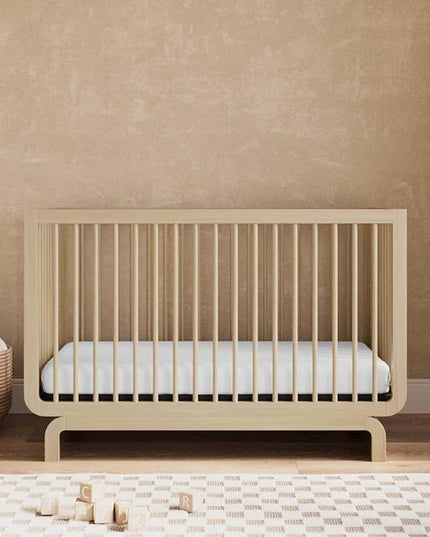 Storkcraft Santorini Deluxe 5-in-1 Convertible Crib with Bonus Toddler Guardrail (Driftwood) – GREENGUARD Gold Certified, Toddler Guardrail Included in Box, Fits Standard Crib Mattress - LeafyLoom