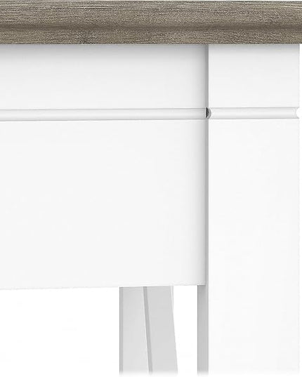 Bush Furniture Key West 60W L Shaped Desk with 2 Drawer Mobile File Cabinet in Pure White and Shiplap Gray - LeafyLoom