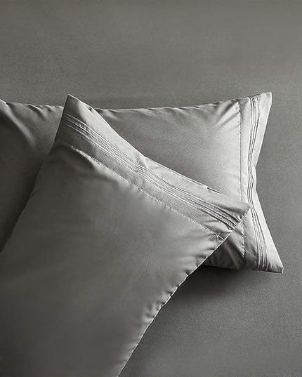Bed Sheet Set - Brushed Microfiber Bedding - Bedding Sheets & Pillowcases - Deep Pockets - Easy Fit - Breathable & Cooling Sheets - 4 Piece Full Dark Gray Sheet - LeafyLoom