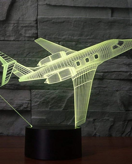 Creatively 3D Plane Lights LED Airplane Night Light, YKLWORLD 3D Aero Plane Illusion Table Lamp with 7 Colors and USB Powered, Best Bedroom Decor Toys Gifts for Kids Children Birthday - LeafyLoom