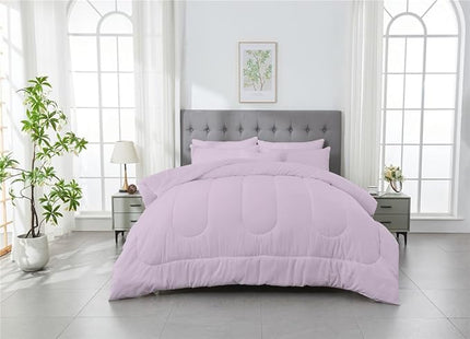 3 Piece Solid Color All Season Bedding Comforter Set Microfiber Soft Lightweight Bedding Set for Kids Teens Adults Room Decor with 1 Comforter and 2 Pillowcases Full - LeafyLoom