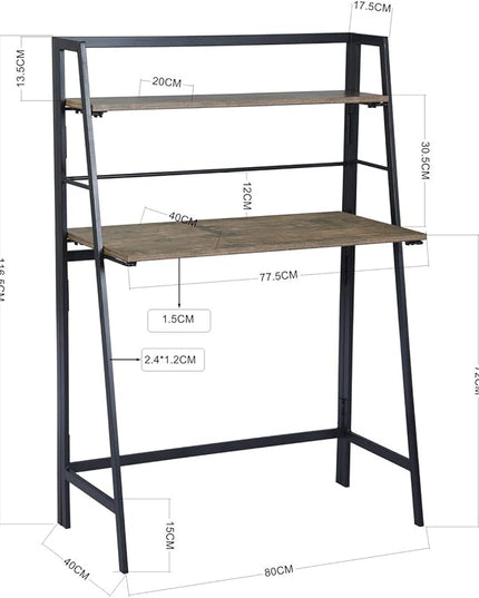 FurniturerR Folding Computer Desk 39.4'' Inch Foldable Home Office Writing Desk Student Study Modern Wooden Desk Laptop Desk Sturdy Work PC Table (Brown, 39.4 x 19.7 x 50.2 inches) - LeafyLoom