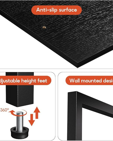 Nidouillet 5 Tier Ladder Shelf, 70-Inch Wall Mounted Ladder Bookshelf Metal Frame Storage Rack and Industrial Display Shelves for Living Room Bedroom Home Office - Black - LeafyLoom