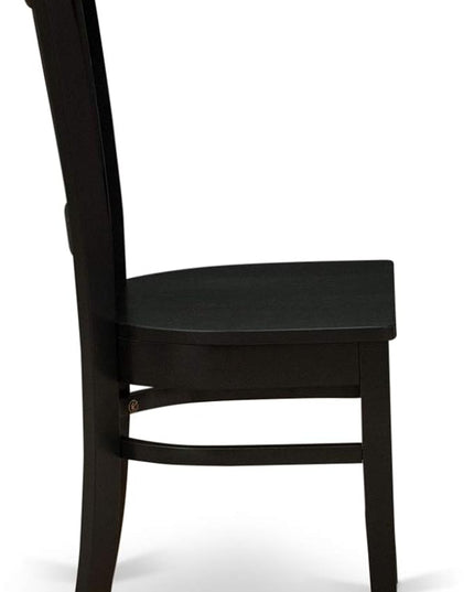 East West Furniture ANVA3-BLK-W 3 Piece Kitchen Table Set for Small Spaces Contains a Round Dining Room Table with Pedestal and 2 Dining Chairs, 36x36 Inch, Black - LeafyLoom
