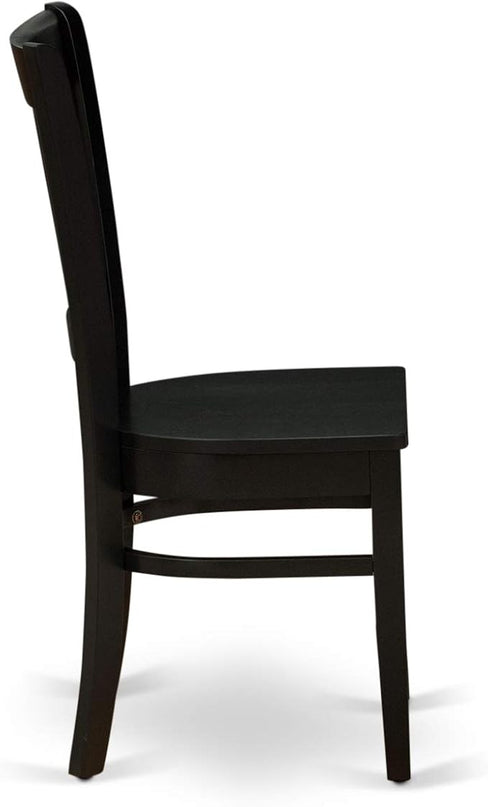 East West Furniture ANVA3-BLK-W 3 Piece Kitchen Table Set for Small Spaces Contains a Round Dining Room Table with Pedestal and 2 Dining Chairs, 36x36 Inch, Black - LeafyLoom