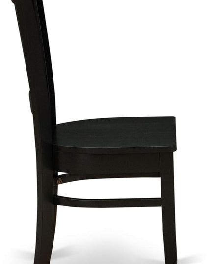 East West Furniture ANVA5-BLK-W 5 Piece Modern Dining Table Set Includes a Round Kitchen Table with Pedestal and 4 Dining Room Chairs, 36x36 Inch, Black - LeafyLoom