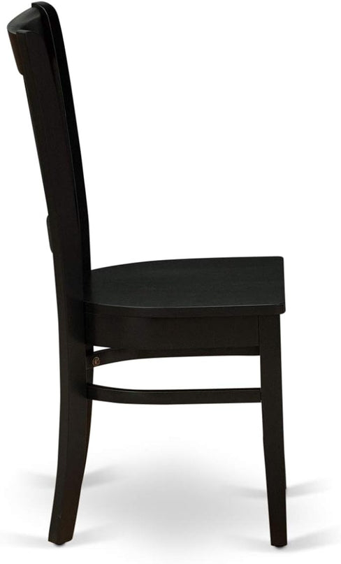 East West Furniture ANVA5-BLK-W 5 Piece Modern Dining Table Set Includes a Round Kitchen Table with Pedestal and 4 Dining Room Chairs, 36x36 Inch, Black - LeafyLoom