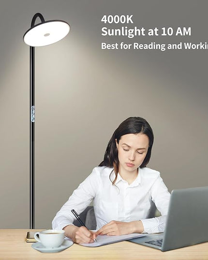 chiphy Floor Lamp, 76'' Tall Lamp, 40W 3500LM 30000Lux Super Bright Floor Lamp, Dimmable Brightness, with Smart Plug, for Living Room Bedroom Office - LeafyLoom