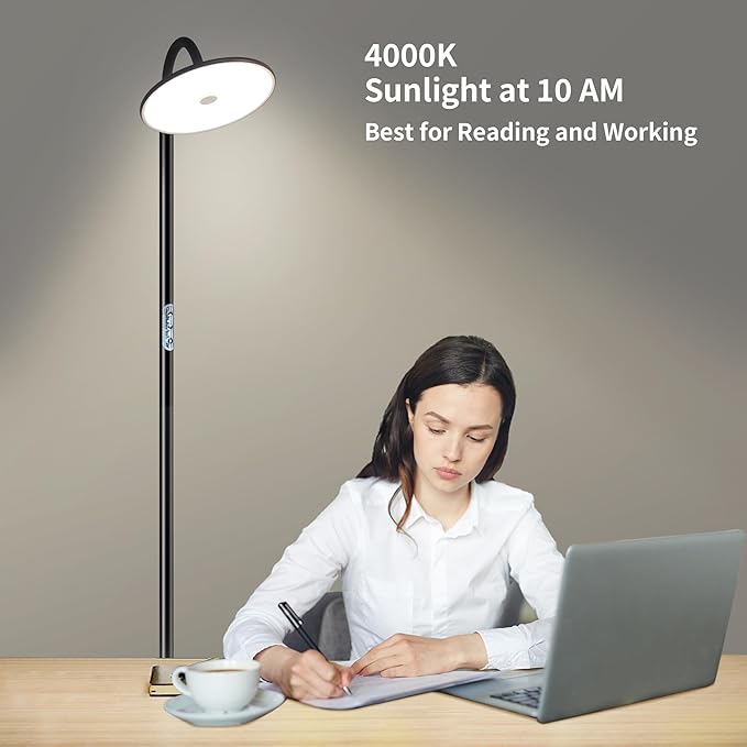 chiphy Floor Lamp, 76'' Tall Lamp, 40W 3500LM 30000Lux Super Bright Floor Lamp, Dimmable Brightness, with Smart Plug, for Living Room Bedroom Office - LeafyLoom