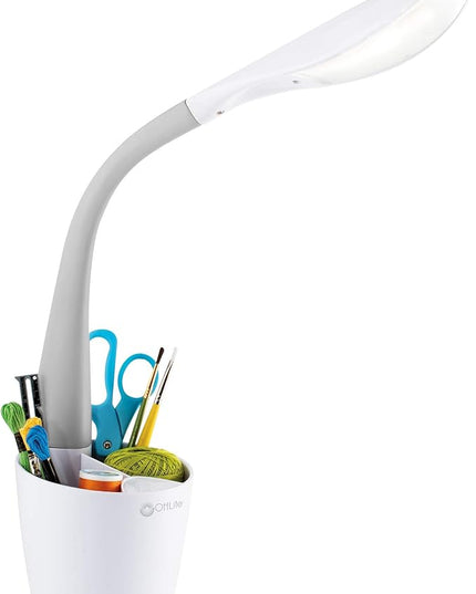 OttLite LED Desk Space Organizer Lamp - 4 Brightness Levels, Additional Storage, Great for Workstation, Offices, Dorms - LeafyLoom