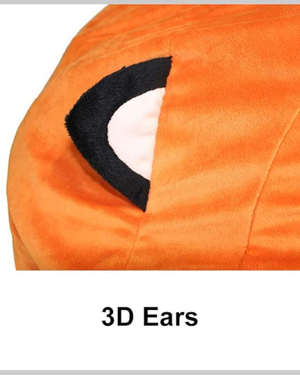 Extra Large Animal Bean Bag Chair Cover and Soft Toy and Linen Storage Organizer for Room Decor (Fox) - LeafyLoom