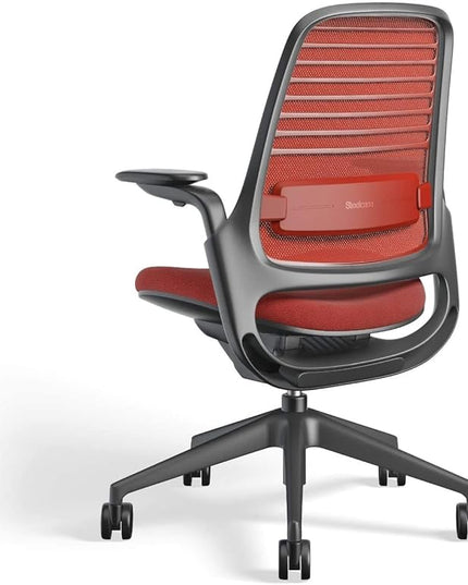 Steelcase Series 1 Work Chair Office Chair - Scarlet, Hard Floor Casters - LeafyLoom