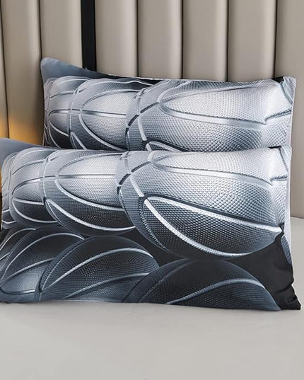 Teen Boy Comforter Set Full,Basketball Bedding Set for Kids Boys Teens,Black and Grey Sports Comforter Full with 2 Pillowcases,Basketball Comforter Full Size for Boys,All Season Use - LeafyLoom