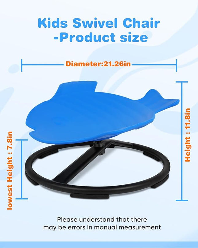 Kids Swivel Chair, Kids Sensory Swivel Chair, Seat and Spinning Swivel Chair for Autism kids Indoor, Dark Blue Sensory Chair Training Child’s Concentration and Improving Toddle’s Physical Fitness - LeafyLoom