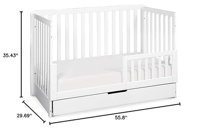 Carter's by DaVinci Colby 4-in-1 Convertible Crib with Trundle Drawer in White, Greenguard Gold Certified, Undercrib Storage - LeafyLoom