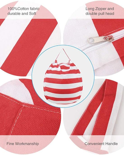 Stuffed Animal Storage Bean Bag Chair Cover for Kids room, 27Inch Stuff and sit storage bean bag for organizing boys and girls Plush Toy, christmas gifts—Red - LeafyLoom