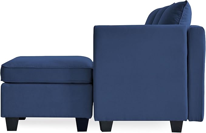 Modern Chenille Fabric U-Shaped 6 Seat Sectional Sleeper Couch with Reversible Chaise Modular Sofa with Storage, Large, Dark Blue - LeafyLoom