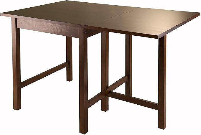 Winsome Lynden 29.53-Inch Wood Rectangular Drop Leaf Dining Table, Antique Walnut (94048) - LeafyLoom