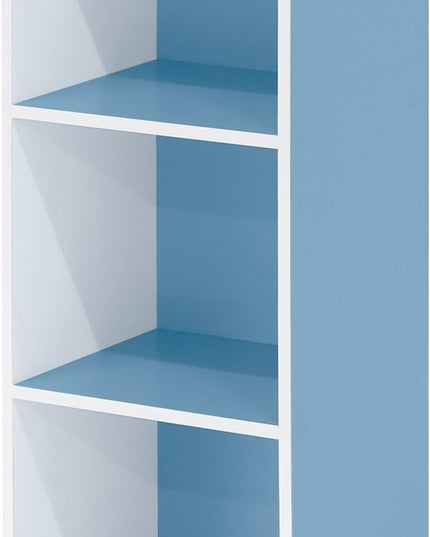 Furinno 3-Tier Open Shelf Bookcase, White/Light Blue 11003WH/LBL - LeafyLoom