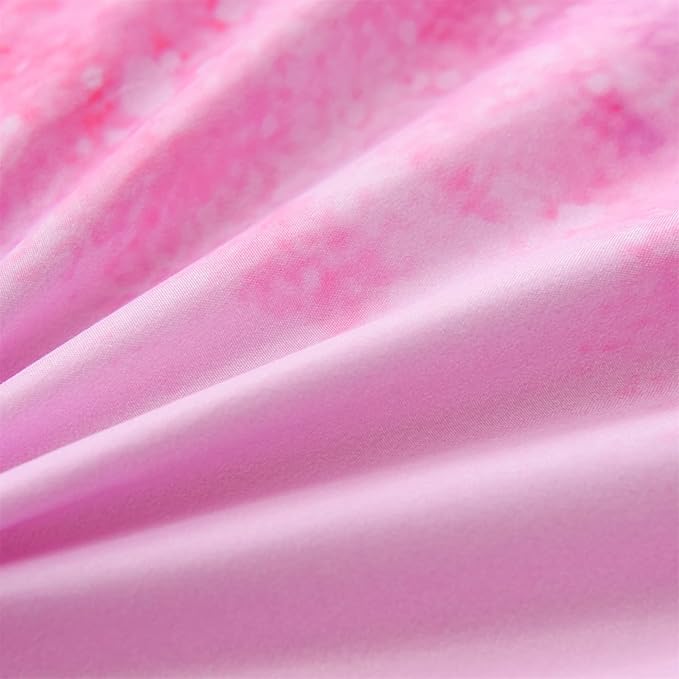 A Nice Night Galaxy Bedding Sets Outer Space Comforter 3D Printed Space Quilt Set Full Size Glitter Pink Color,for Children Boy Girl Teen Kids - LeafyLoom