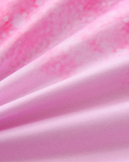 A Nice Night Galaxy Bedding Sets Outer Space Comforter 3D Printed Space Quilt Set King Size Glitter Pink Color,for Children Boy Girl Teen Kids - LeafyLoom