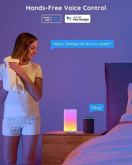 Govee RGBIC Table Lamp, Smart Lamp Work with Alexa, LED Lamp with Music Sync and 43 Scene Modes, Color Changing Lamp for Bedroom Decor, Dimmable Night Light (Corded Electric) Govee