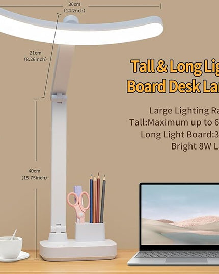 Cordless Rechargeable Desk Table Lamp Big Battery 4000MAH,Tall Reading Light 24inch /Bright 60 LED 8W / Touch Dimmable/Multifunctions,Wireless Lamp for Home Bedroom Bedside Office Dorm - LeafyLoom