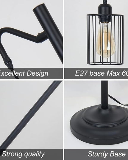 Floor lamp, 69 inch 3-Light Dimmable Farmhouse Floor Lamps for Living Room with 3 Free LED Edison Bulbs, Modern Industrial Vintage Corner Tall Tree Standing Floor Lamp for Bedroom Office - LeafyLoom