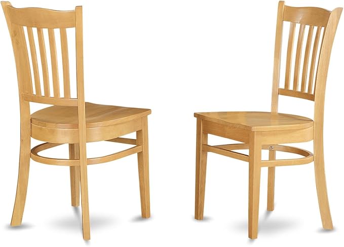 East West Furniture ANGR3-OAK-W 3 Piece Kitchen Set Contains a Round Room Table with Pedestal and 2 Dining Chairs, 36x36 Inch - LeafyLoom