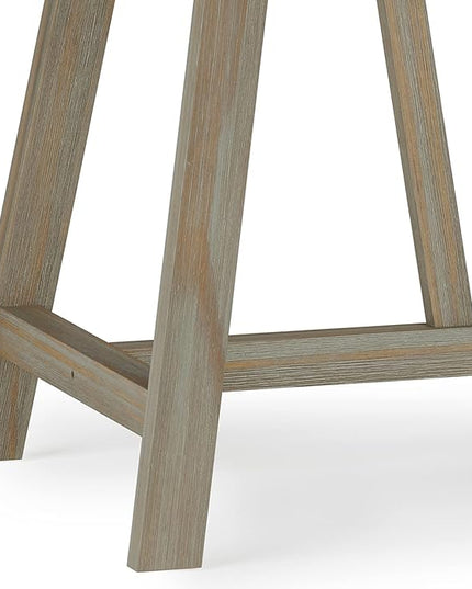 SIMPLIHOME Bowman SOLID WOOD Modern Industrial 54 Inch Wide Flip Up Desk in Distressed Grey, For the Office Desk, Writing Table, Workstation and Study Table - LeafyLoom