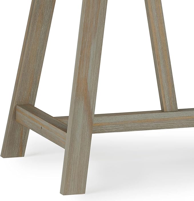 SIMPLIHOME Bowman SOLID WOOD Modern Industrial 54 Inch Wide Flip Up Desk in Distressed Grey, For the Office Desk, Writing Table, Workstation and Study Table - LeafyLoom