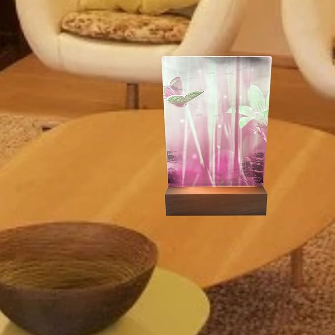 2Pack 6" Wood Rectangle Display Pedestal,Wooden Rectangle Colorful Lights Display Base for Acrylic and Plexiglass,Wood Night LED Light Lamp Base - LeafyLoom