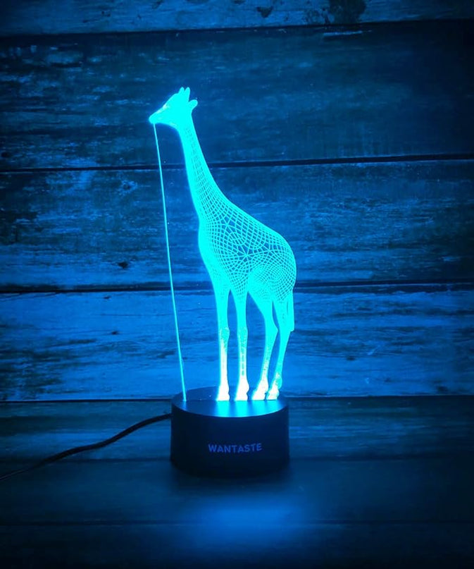 Giraffe 3D Lamp Gifts for Boys Girls Room, Night Light Toys Bedside Decor Gifts for Kids Baby, 7 Colors Changing Nightlight with Smart Control - LeafyLoom