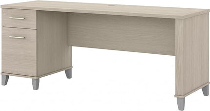 Bush Furniture Somerset 72W Office Desk with Drawers in Sand Oak - LeafyLoom