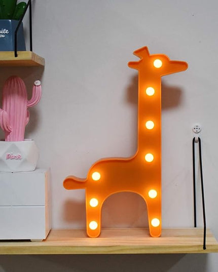 GUOCHENG Lovely Giraffe LED Night Light Warm White Animal Shaped Table Night Lamps Bedroom Nursery Home Bedside Indoor Decorations Giraffe Gifts for Kids Children Girls(Orange) - LeafyLoom