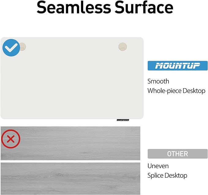 MOUNTUP Height Adjustable Electric Standing Desk Whole-Piece, 48 x 24 Inches Quick Assembly Sit Stand Desk, Stand Up Desk with Memory Controller, Ergonomic Desk, White - LeafyLoom