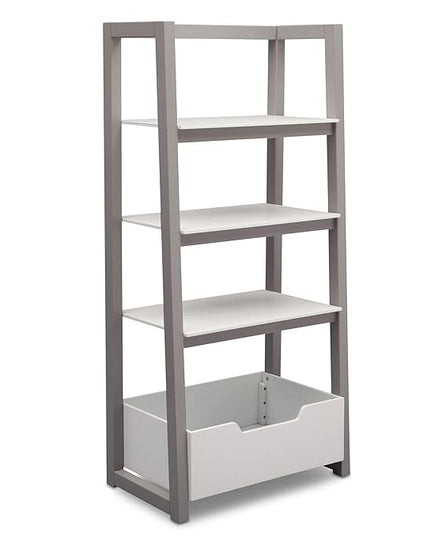Delta Children Ladder Shelf, White/Grey - LeafyLoom