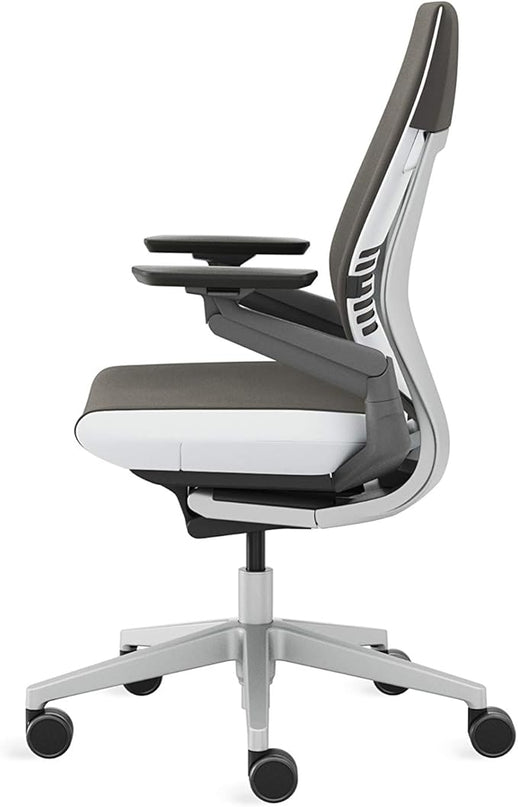 Steelcase Gesture Office Chair - Ergonomic Work Chair with Wheels for Carpet - Comfortable Office Chair - Intuitive-to-Adjust Chairs for Desk - 360-Degree Arms - Graphite Gray Fabric - LeafyLoom