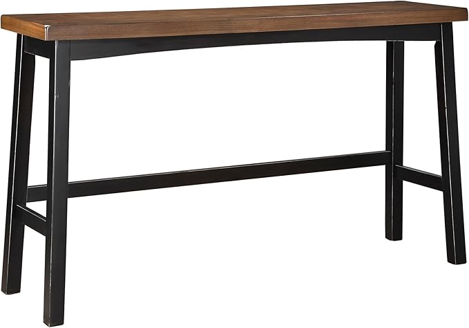 Lexicon Bar Table Set for 3, Small Kitchen table set Kitchen Island Table with 3 Saddle Bar Stools, 4 Piece Dining Table Set for Breakfast Nook, Living Room, Apartment, Pub Height, Black/Brown - LeafyLoom